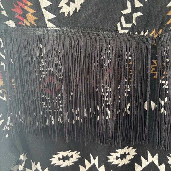 Vintage Roebuck & Co Country Western Aztec Pearl Snap Button Up Fringe Size L - Picture 6 of 7